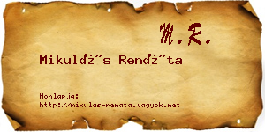 Mikulás Renáta névjegykártya